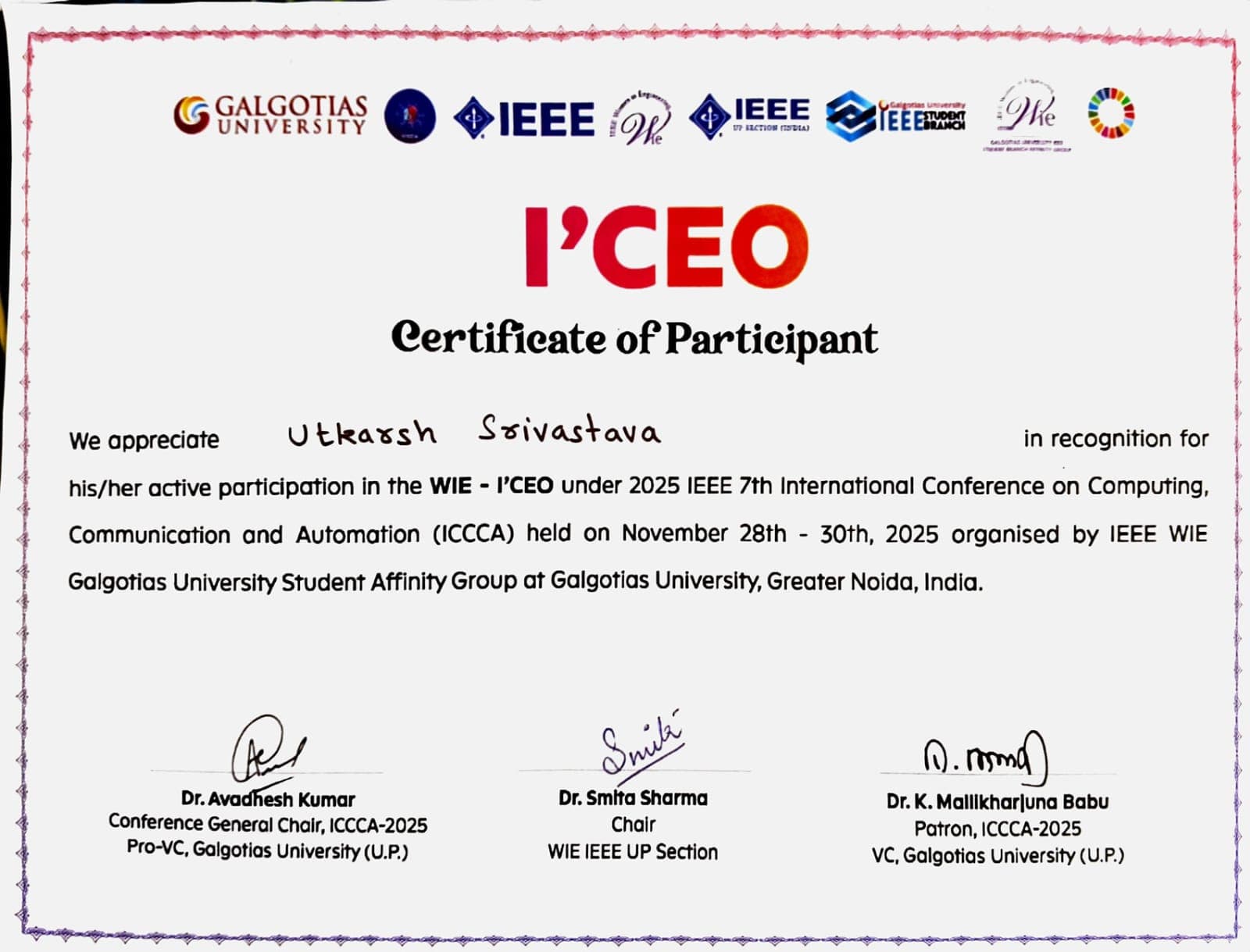 I'CEO Competition Participation